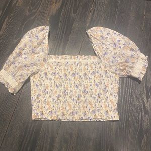 Ellsworth + Ivey Floral Smocked Top